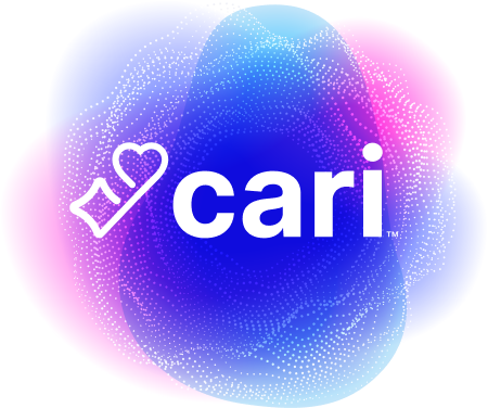 CentralReach cari AI logo surrounded by a colorful blue, purple, and pink abstract glow.